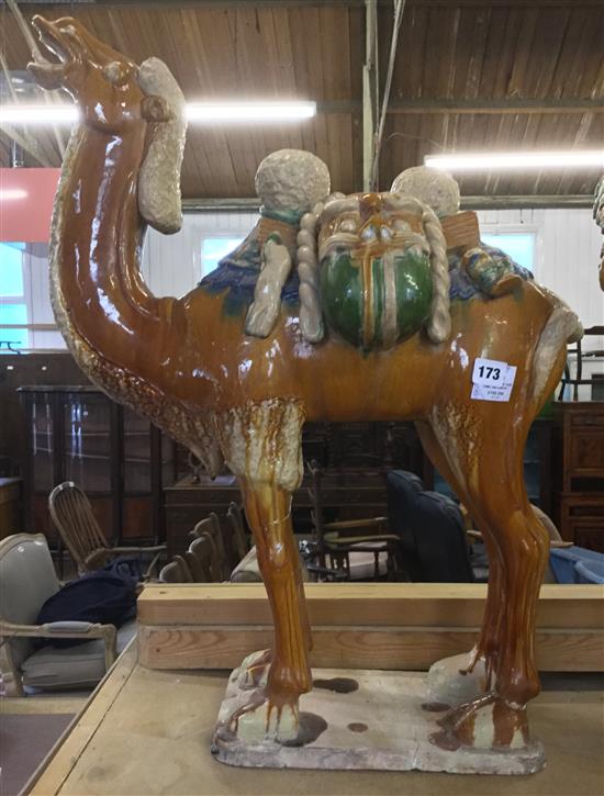 Large decorative Tang camel and similar large Tang horse